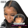 22620e394bbd5d1c ISEE HAIR Wear And Glueless Hair Wig HD Straight Short Bob 6x4 Lace Frontal Pre Plucked Human Wigs Ready To Go