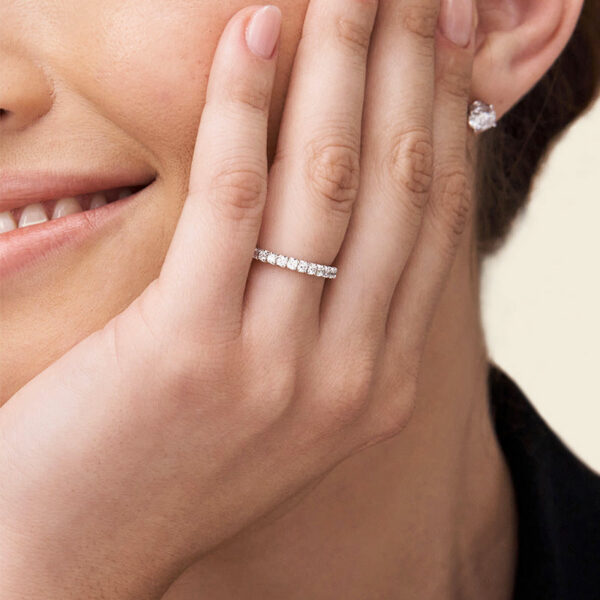 22741fd93080716c Test Passed Moissanite Matching Wedding Diamond Band for Women Sterling Sier Female Crown Single Tail Ring