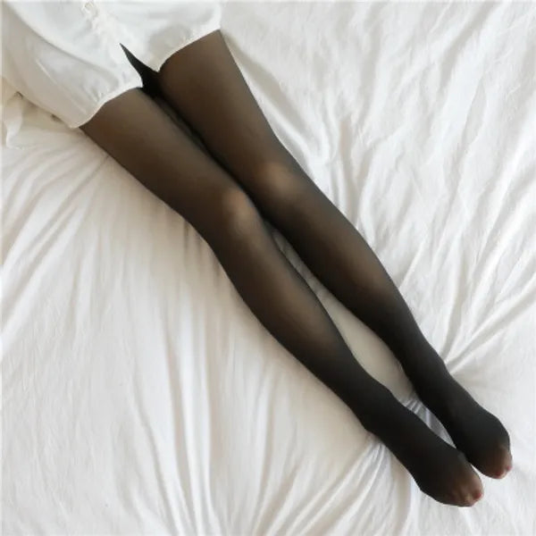 Women Socks 2024 Spring Woman Pantyhose Translucent Wool Sock Pants Winter Stocking Fleece Lined Tights Thermal Legging Fake 307