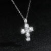 22955f6cb687f100 KNOBSPIN 3ct D VVS1 Moissanite Cross Pendant Necklaces for Women Man Sparking Diamond with GRA 100% Sterling Sier Necklace