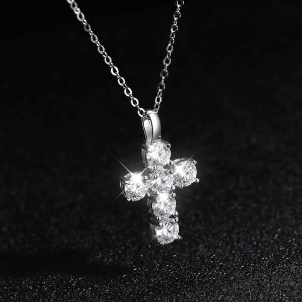 22955f6cb687f100 KNOBSPIN 3ct D VVS1 Moissanite Cross Pendant Necklaces for Women Man Sparking Diamond with GRA 100% Sterling Sier Necklace
