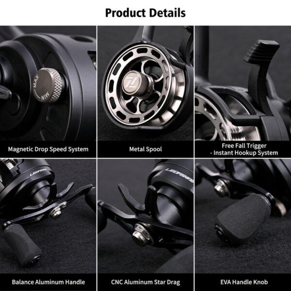 LEOFISHING CNC Ice Fishing Wheel Winter Quick Release Reel 3+1 Metal Spool Coil Smooth Lure Fish Equipment Accessories