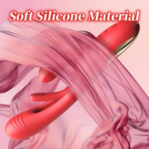 2297a9584d8f94ed Dildo Rabbit Toys-LOVENOTE G Spot Vibrator Massager for Women Clitoral Nipple Stimulation, 3 in 1 with 14 Vibration & 7 Tongue Licking Flapping, Adult Sex Toys (Red)
