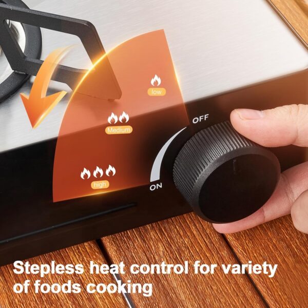 22a021654805ff3c Odoland Portable Camping Stove 2200W Camp Stove Lightweight Butane Gas Stove for Camping Cooking Outdoor Backpacking and Picnic (Black)