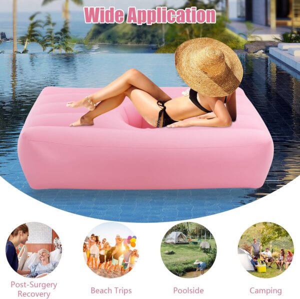 22a5cd30d75251cc BBL Bed 72" x 40" Inflatable Mattress with Hole, BBL Bed After Surgery for Sleeping, Ergonomics PVC Pregnancy Bed, Inflatable Mattress Air Mattress for Camping Traveling Hiking (Black)