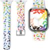 Laffav Compatible with Apple Watch Band 41mm 40mm 38mm iWatch Series 9 & Ultra 2 & SE & Ultra & Series 8/7/6/5/4/3/2/1 for Women Men, Colorful Jellyfish, M/L