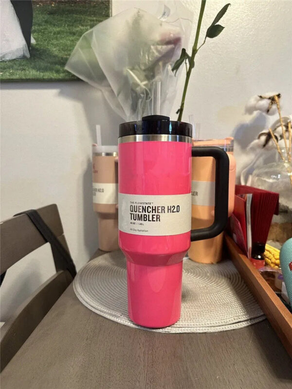 22c2643831b313ff US STOCK 40oz Quencher Tumblers Black Chroma Parada Co-Branded Flamingo Chocolate Gold Valentines Day Gift Cups with Silicone handle Lid And Straw Car mugs 0221
