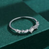 2024 NEW Trend Diamond Couple Rings For Women Real S Sier Rectangle Crystal Zircon Engagement Valentine Gift Jewelry