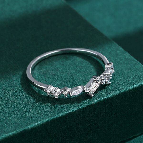 2024 NEW Trend Diamond Couple Rings For Women Real S Sier Rectangle Crystal Zircon Engagement Valentine Gift Jewelry