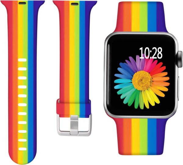 Laffav Compatible with Apple Watch Band 41mm 40mm 38mm iWatch Series 9 & Ultra 2 & SE & Ultra & Series 8/7/6/5/4/3/2/1 for Women Men, Colorful Jellyfish, M/L