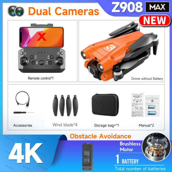 22d4e6b111c55a9b Z908 Pro Drone Professional 4K HD Camera Mini4 Dron Optical Flow Localization Three sided Obstacle Avoidance Quadcopter Toy Gift