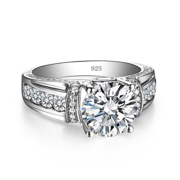 22d5820086d17210 Real 2 Carats Moissanite Rings Women Solid Sterling Sier Wedding Band Female Jewelry Accessories Gift For Girls