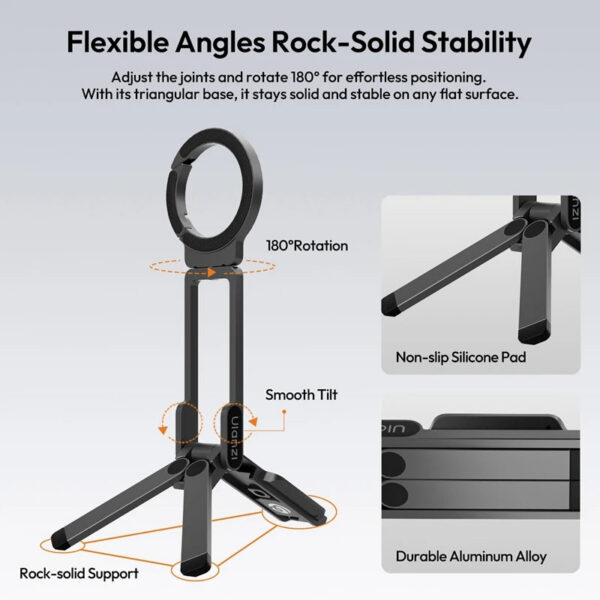 22d899762ee87841 Ulanzi MA38 Mobile Phone Photography Stand Selfie Stick Double Magnetic Overhead Tripod for Samsung Xiaomi Huawei iPhone Vivo