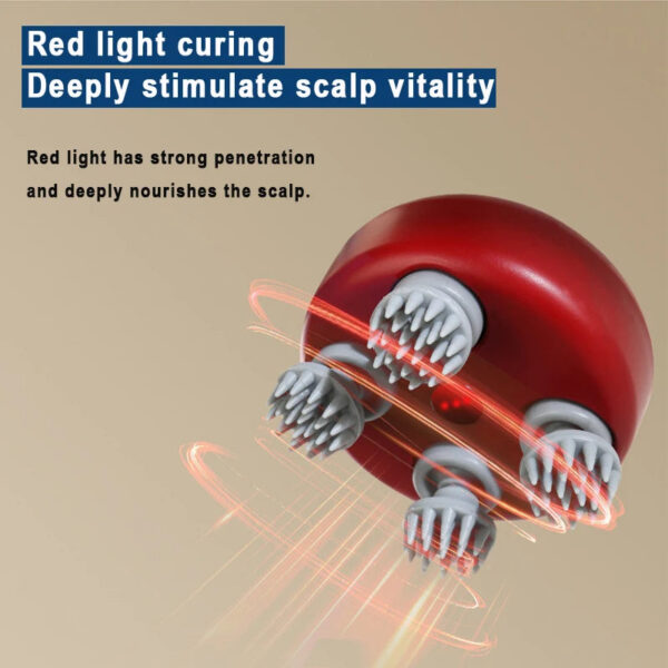 22df7449fe6e8129 Head Massager with Adjustable Speed for Scalp Massage Red Light for Hair Care Soft Silicone for Deep Kneading of the Head