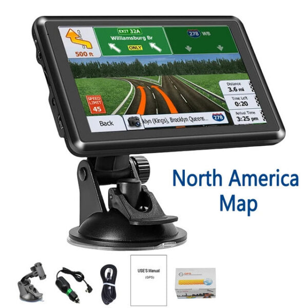 22e40274ca870403 5 Inch Car Truck Navigation FM Transmitter GPS Navigator 256MB+8G Free Update Europe Australia North America Map USB TF