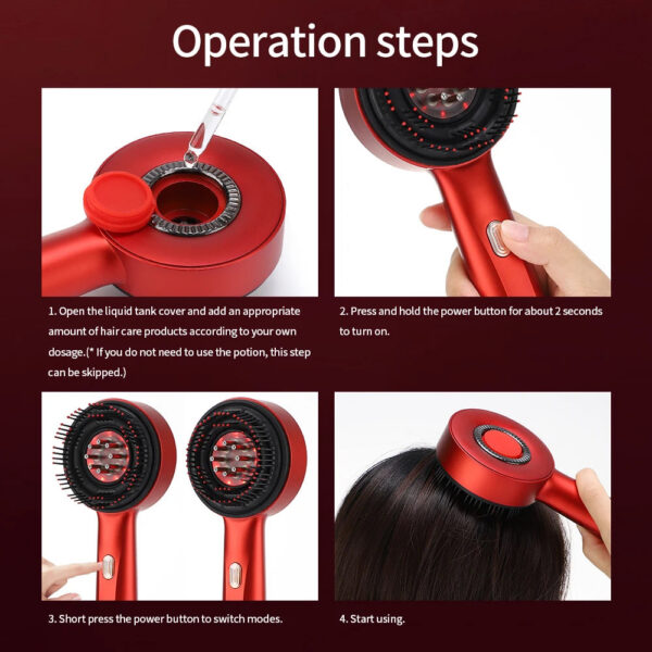 22ec4b2d5a11b9b0 Electric Vibration Massage Comb Red Light Therapy Hair Growth Massage Scalp Brush Anti Hair Loss Liquid Oil Applicator Hair Care