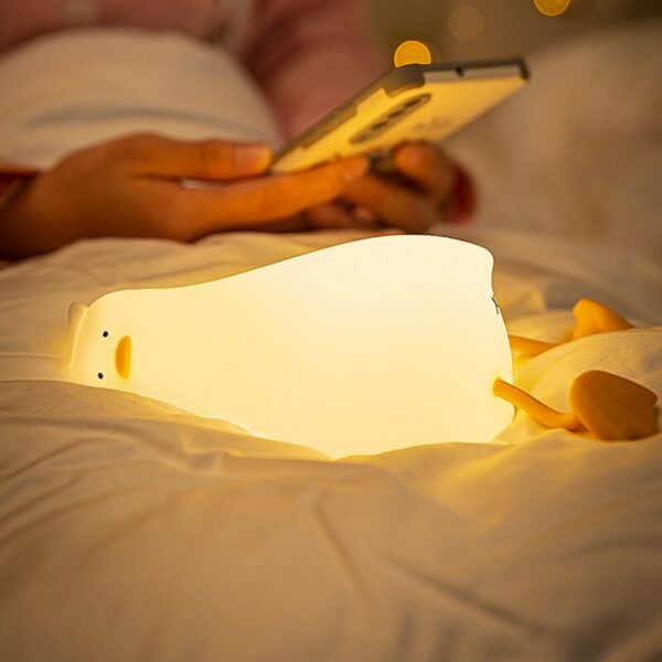 22ed212689044f5f LED Light Rechargeable Touch Silicone Cartoon Clap Duck Sleeping Night Lamp for Bedroom Decoration Children Gift