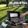 3-Burner Propane Camping Stove - Portable Stove with Adjustable Burners, Wind Guards, Toast Tray, 20,400 BTUs for Camping, Tailgating, BBQ, Picnics