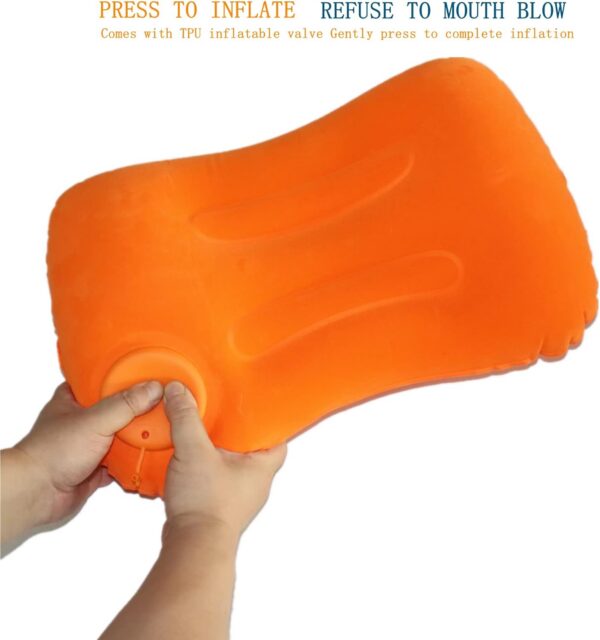 Compression Inflatable Camping Pillow, 19.2 "L Inflatable Pillow, Camping Inflatable Pillow, Camping Sleeping Inflatable Pillow (Orange)