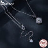 BAMOER Moissanite Halo for Women, 1 Carat Lab Grown Diamond Sterling Sier Chain Necklace