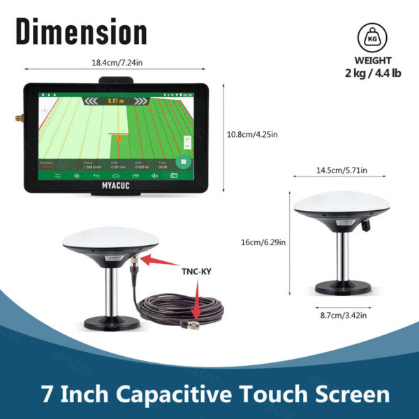 7 Inch Navigator High Precision Agricultural Tractor GPS Navigation System