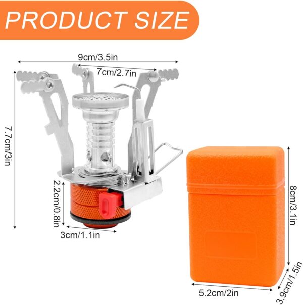 Camping Gas Stove, Portable Windproof Backpacking Stove Cooking Stoves 3000W Camping Stoves with Carry Box for Outdoor Cooking Hiking Travelling Fishing Picnic Trekking