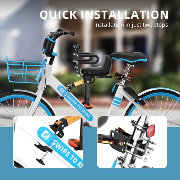 23069822a8a00557 Child Bike Seat, Kids Bike Seat with Guardrail, High Seat Cushion Backrest Mountain Bike Child Bike Seat, Bicycle Child Safety Seat for Children from 1 to 5 Years Old