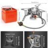 AUTOPkio Camping Gas Stove 3500W, Portable Gas Stove Windproof Backpacking Outdoor Stove with Piezo Ignition Adapters Converter for Outdoor Hiking, Picnic, Trekking, BBQ