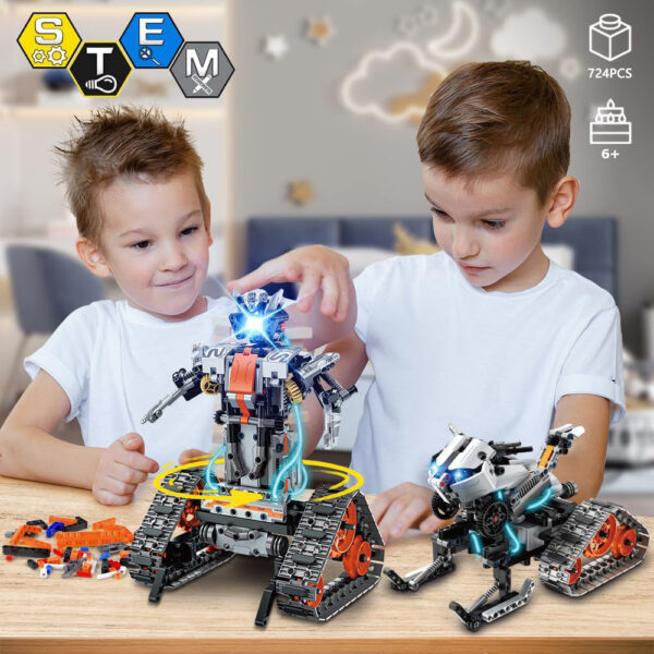 231376d4c33384df 724pcs 4 in 1 City Technical Programming RC Robot Building Kit Stem Racing Car 6-16 Year Old Kids Bricks Toys for Boys Gifts