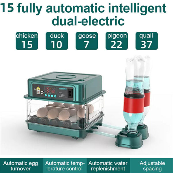 9-15 eggs incubator for Chicken Goose Bird Quail Automatic Equipment Hatchery Incubation Tools EU/US/UK Plug