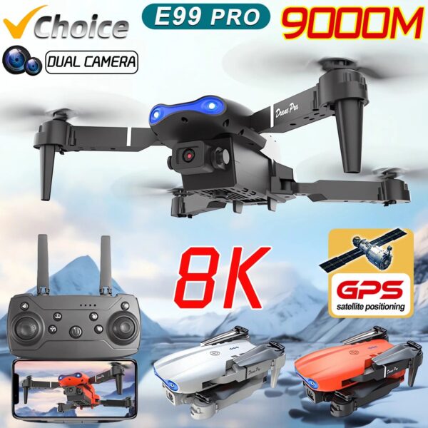 New E99Pro Drone 4K Professinal With Wide Angle Dual HD Camera Foldable RC Helicopter 5G WIFI FPV Height Hold Apron Sell