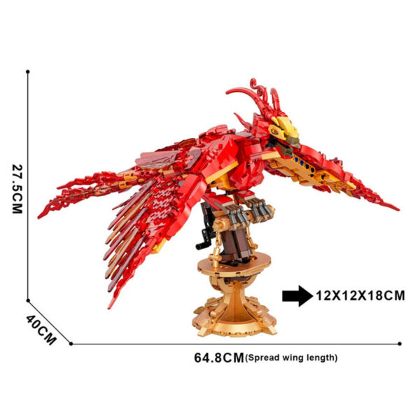 231fb2a440de252e New Magic Movie Fire Phoenix Chinese Fly Divine Beast Building Blocks Bricks Mythical Animal Bird Model Assembled Toy Kid Gifts