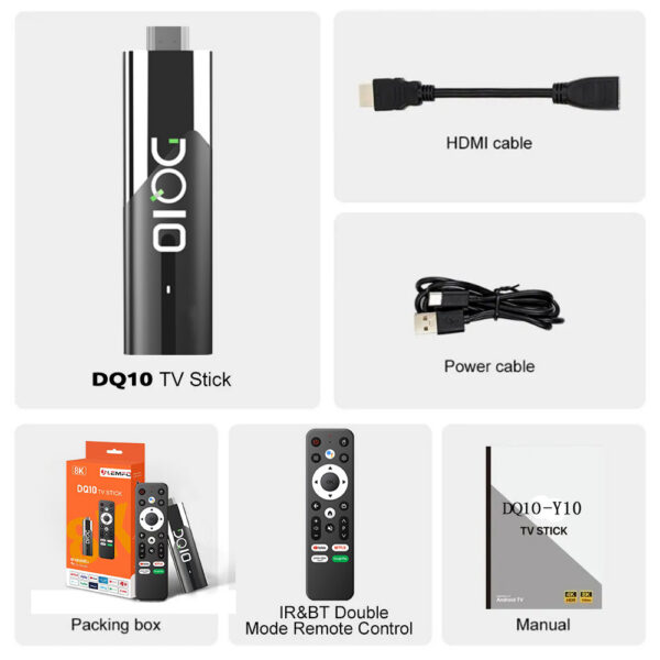 LEMFO DQ10 ATV Mini Stick Android13 Support 8K Video 4K Wifi6 Allwinner H618 Quad Core Cortex A53 Voice Remote Smart TV Box
