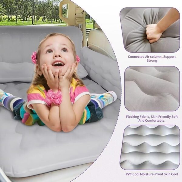 2334df011b08d2e9 SUV Air Mattress - Thickened and Double Air Mattress Sided Flocking Travel Inflatable Car Mattress Bed with Electric Air Pump and 2 Pillows, Car Sleeping Bed for Home Outdoor and Travel