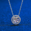 236752a8571026c8 Certified Necklace for Women 0.5-2CT VVS Brilliant Moissanite Diamond Halo Pendent Necklaces Anniversary Gift