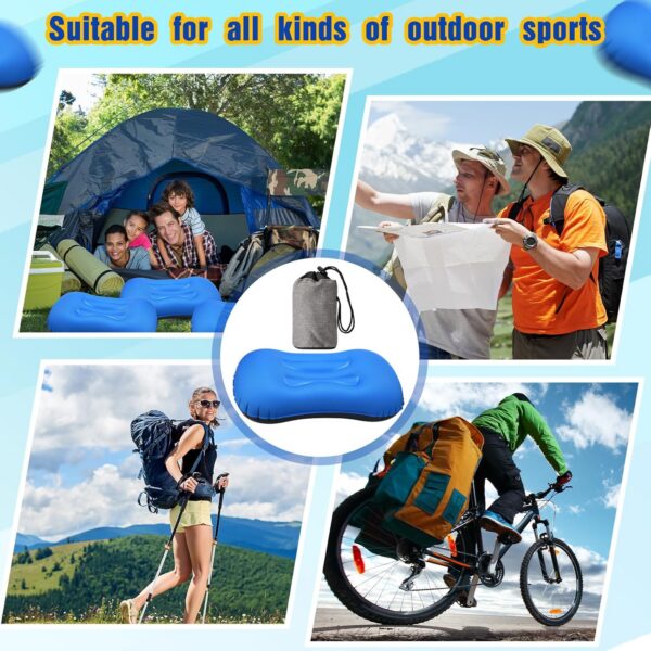 2368533b87aafc09 Tatuo 3 Pcs Inflatable Camping Travel Pillow Ultralight Inflating Pillows Lightweight Camping Pillow Portable Backpacking Pillow for Neck Lumbar Support Hiking Sleeping Camping (Dark Blue)