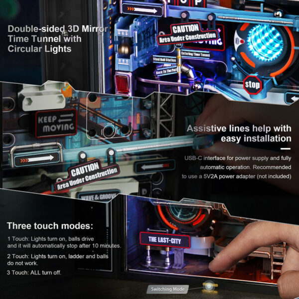 236d59f4530cae74 Robotime Rokr The Last City -Futuristic Marble Run Cyberpunk Gift for Men 3D Puzzle Model Gaming Decoration Automatic