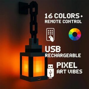 239241775d69db7c Pixel Style Night Light Portable Lantern Tabletop Ornament 16 Colors Lantern DIY Interior Decoration Festival Atmosphere Light
