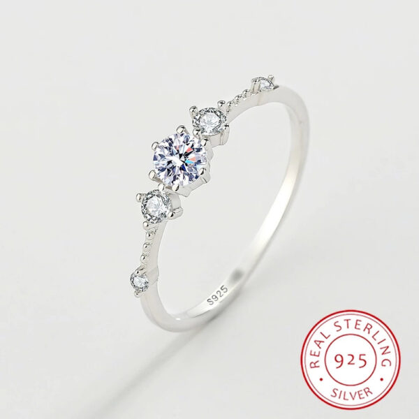 23a4905e80be48e8 NEW Classic Couple Rings For Women Four-Prong Diamond Zircon S Sterling Sier Wedding Engagement Gift Female Jewelry