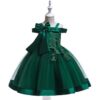 Off-shoulder Women's Gown Tank Bow Beaded Detailing Princess Dress For Girls