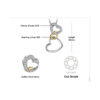 23d66bab55085c39 JewelryPalace Heart Love Knot Sterling Sier Gold Cubic Zirconia Simulated Diamond Pendant Necklace for Women No Chain