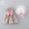 23dd0357ce2156d3 2pcs/Set Baby Girl Summer Fashion Dresses Floral Sling Children Clothing Sweet Cute Kids Sleeveless Dress 0-3 Years Old Toddlert