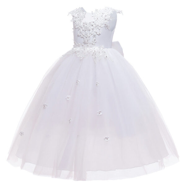 23e94157625006bd Flower girl's birthday communion party beaded 2024 New Year's Christmas Girl Princess flying sleeve Tutu small dress