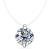 Creative Sier Pendant Female Fishing Line Necklace 1 Carat Moissanite Gift Chain Engagement Wedding Jewelry