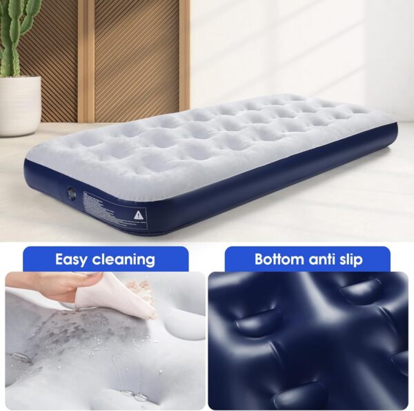 24133f9b4f518cc5 Camping Air Mattress Inflatable Air Bed Flocked Surface Travel Bed Sleeping Pad Air Bed for Outdoor Camping Tent Guest Travelling