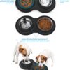 241fddc5a172e8f5 BurgeonNest Dog Bowl Slow Feeder,4 in 1 Dog Food and Water Bowl with Stand Slow Down Eating Dog Puzzle Bowl Set with Non-Skid Silicone Mat for Small Medium Dogs