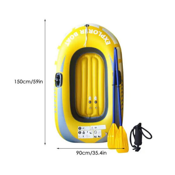 2420d861e2907467 Iatable 2 People PVC Canoe Kayak Rubber Dinghy Thicken Foldable Drifting Fishing Boat Raft With Air Pump And Paddles