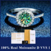2445e84baed50c00 100% Real Moissanite Ring D VVS1 Pass Diamond Test Pen Adjustable Size S925 Sliver GRA Certificate Wedding Rings for Women