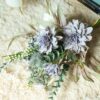 KIRIFLY Artificial Fake Flowers Plants Silk Flower Arrangements Wedding Bouquets Decorations Plastic Floral Table Centerpieces for Home Kitchen Garden Party Décor (Purple White)