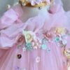 2024 New Children‘s Princess Evening Gown Sleeveless Pearls Appliques Design Wedding Birthday Baptism Party Girls Dresses A3649